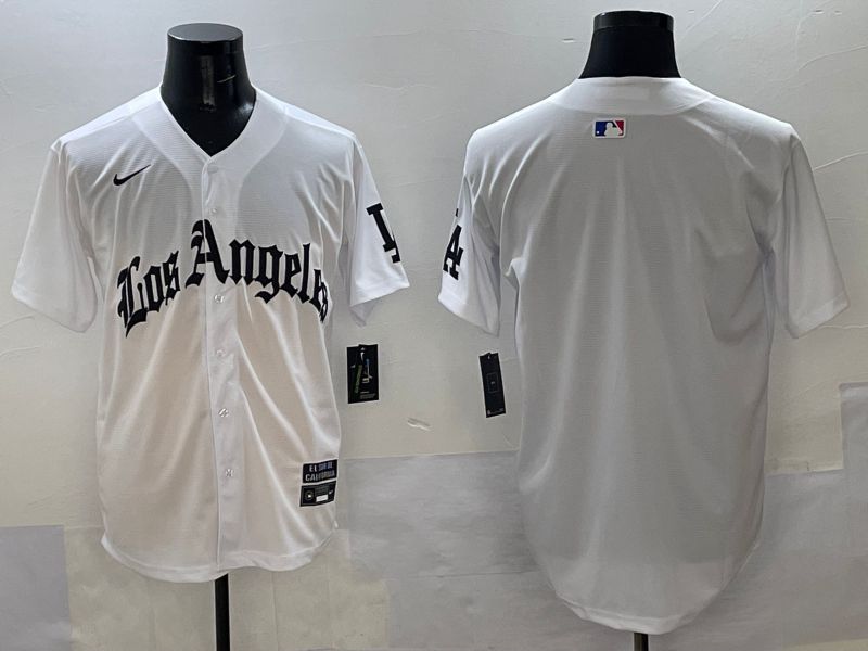 Men Los Angeles Dodgers Blank White Five generations Joint Name 2025 Nike MLB Jersey style 31->los angeles dodgers->MLB Jersey